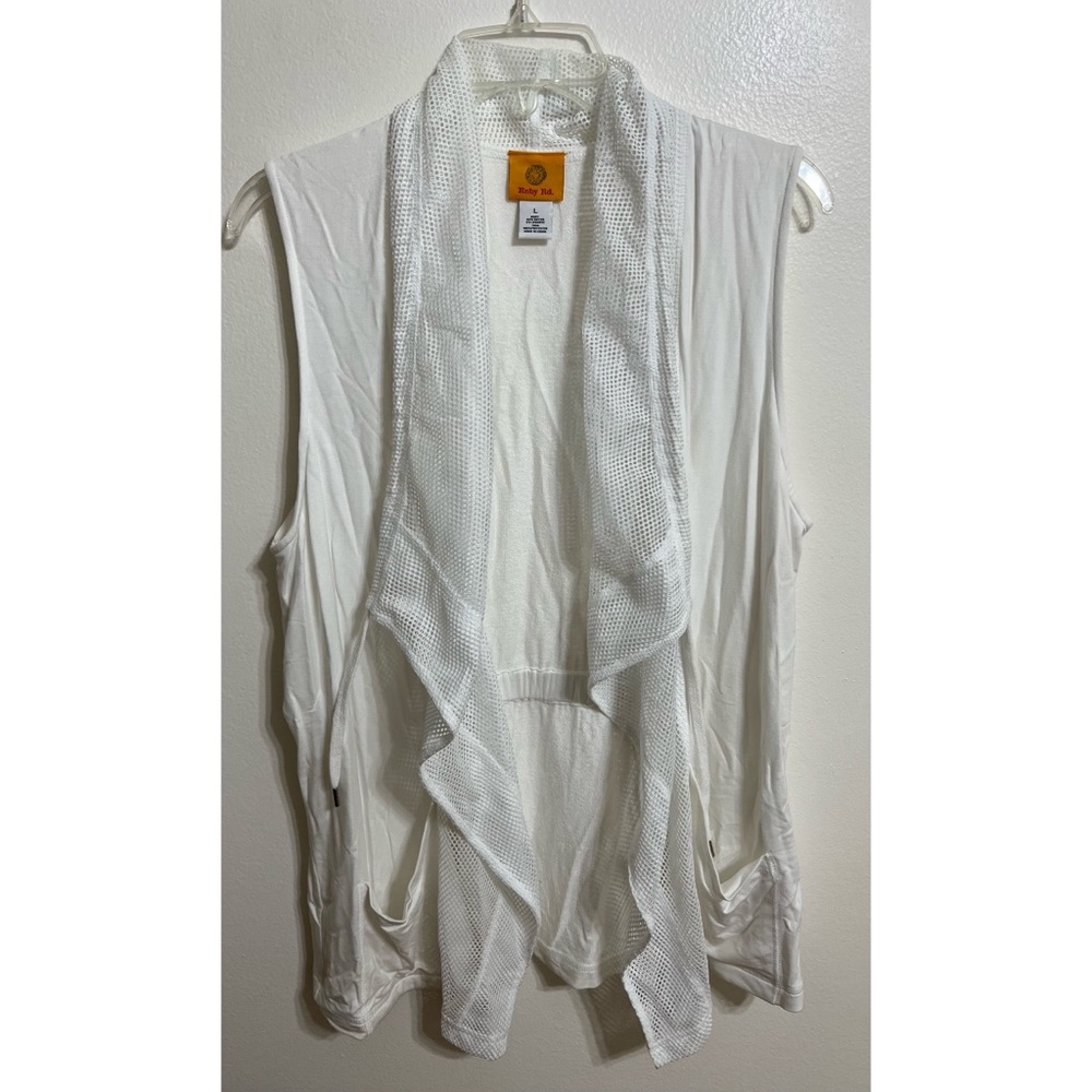 Ruby Rd White Sweater Vest Size Large NWOT